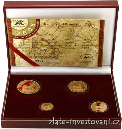 Zlatý set Krugerrand frakce-4 mince