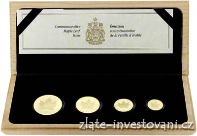 Investiční zlatý set Maple Leaf proof-4 mince