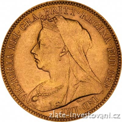 Investiční zlatá mince britský půl Sovereign-Victoria 1893-1901