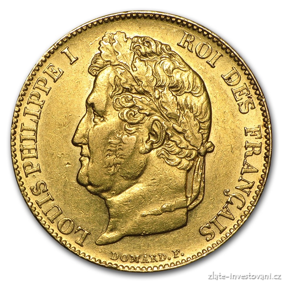 Zlatá mince francouzský 20 Frank- Ludvík Filip I.