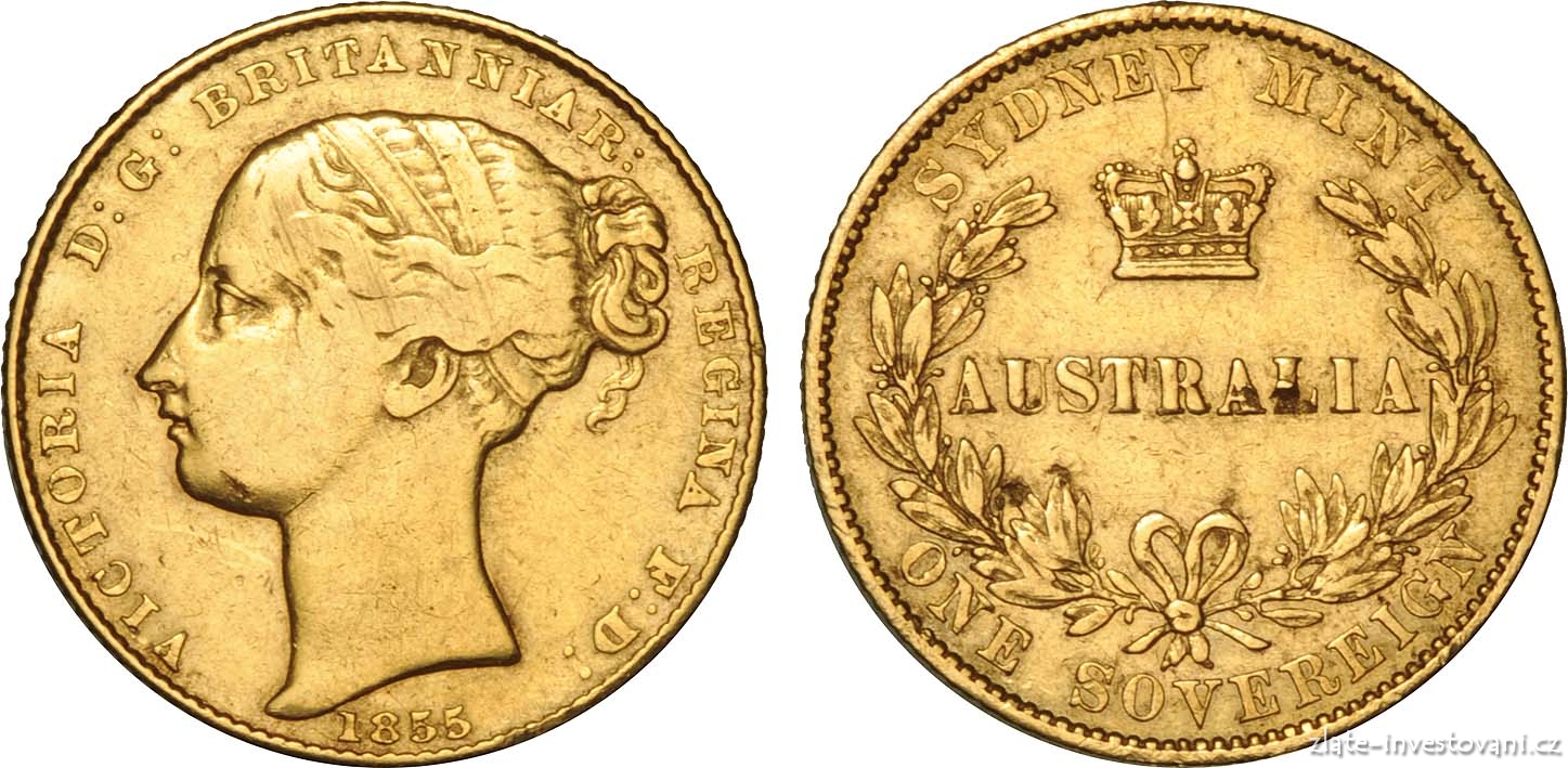 Zlatá mince australský Sovereign-Victoria 1870