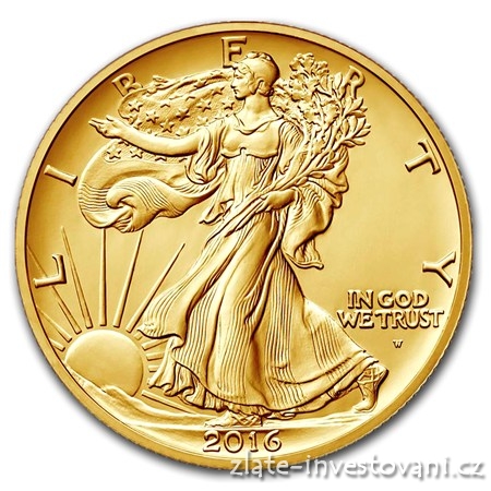 Zlatá výroční mince Půl dollar 100.výročí Walking Liberty 2016