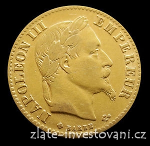 Zlatý francouzský 10 frank Napoleon III. 1861-1868