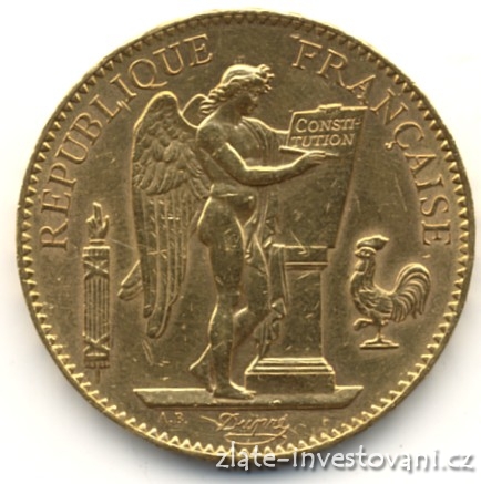 Zlatá mince francouzský 100 frank-Anděl-Genius 1910