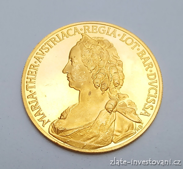 Zlatá dukátová medaile Marie Terezie - Čtyřdukát-proof