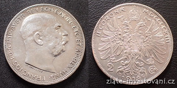 Stříbrná Dvoukoruna Františka Josefa I. 1913