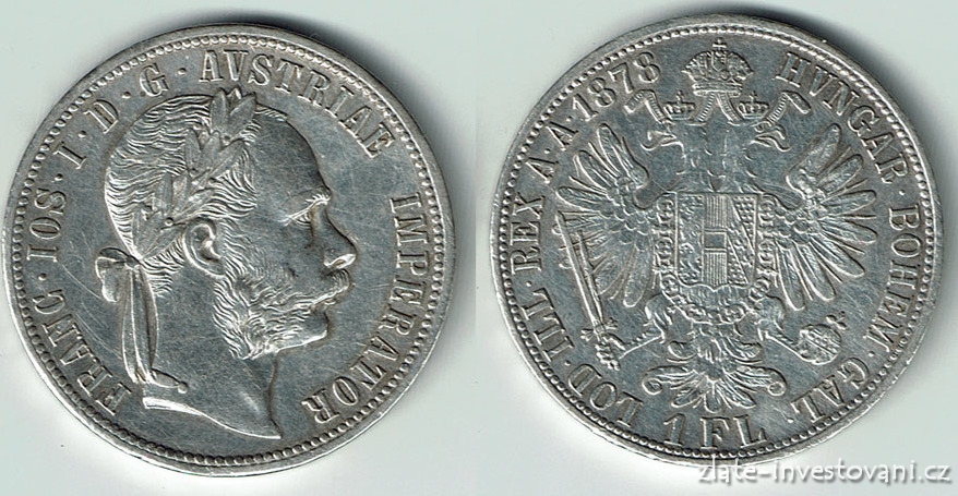 Stříbrný 1 zlatník Františka Josefa I. 1878