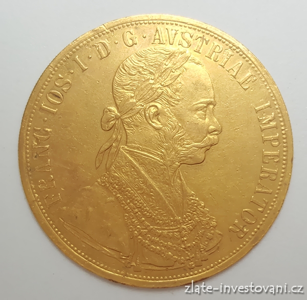 Zlatá mince čtyřdukát Františka Josefa I. 1911