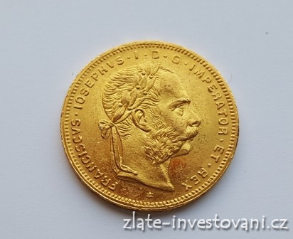 Zlatá mince Osmizlatník Františka Josefa I.rakouská ražba 1882