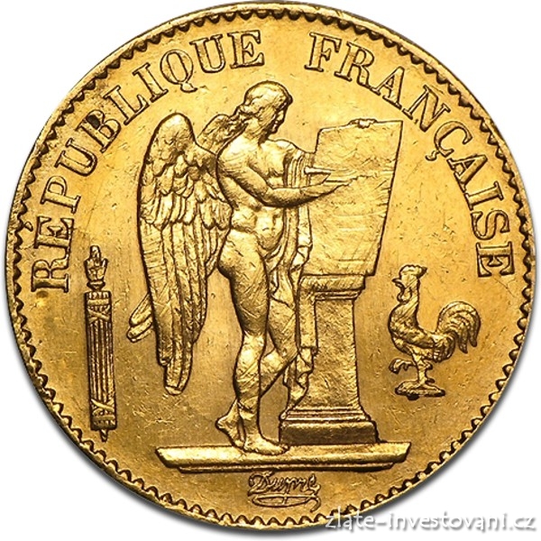 Zlatý francouzský 20 Frank-anděl (Génius)