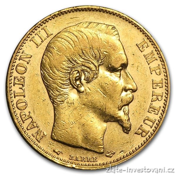 Zlatý francouzský 100 Frank-Napoleon III. 1857