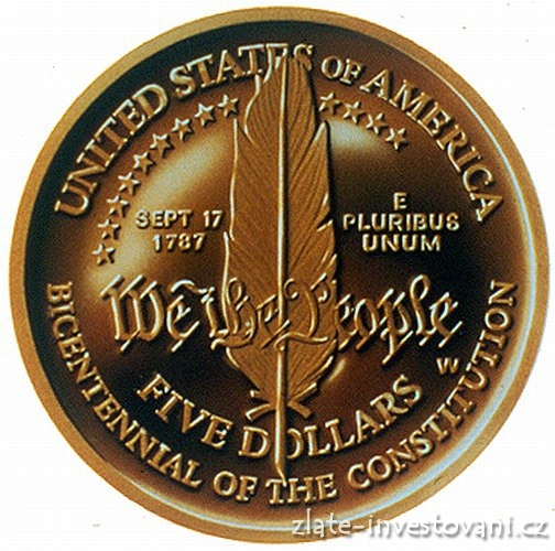 Zlatá výroční mince Ústava -200. výročí