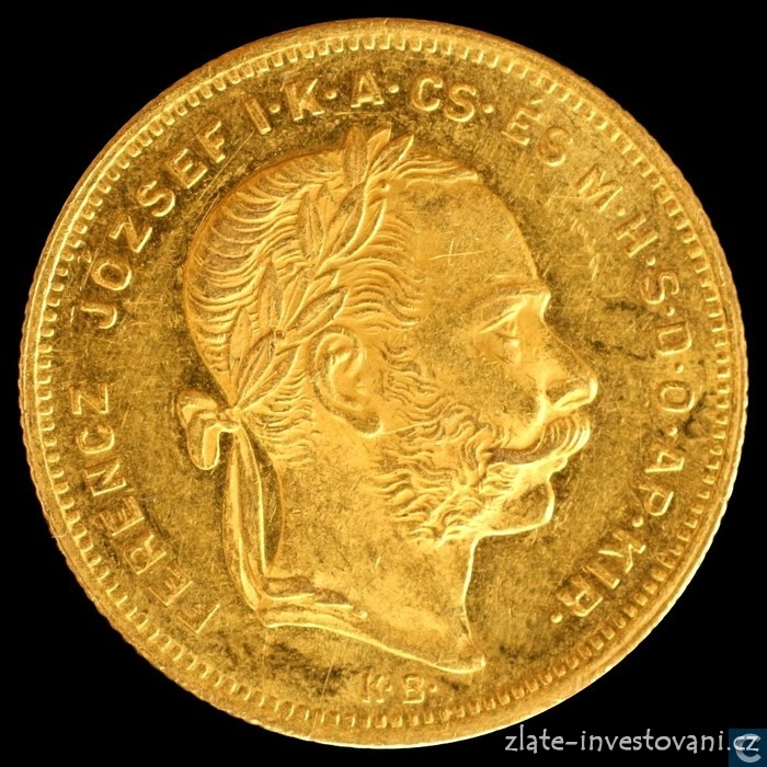 Zlatá mince Osmizlatník Františka Josefa I.-uherská ražba 1875