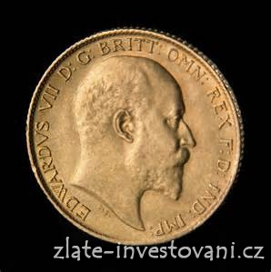 Investiční zlatá mince britský půl Sovereign-Edward VII. 1902-1910
