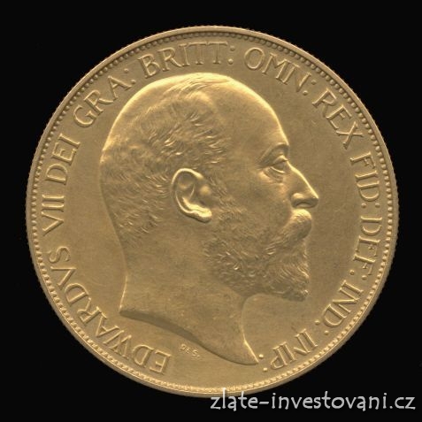 Zlatá mince britská Pětilibra-Edward VII. 1902