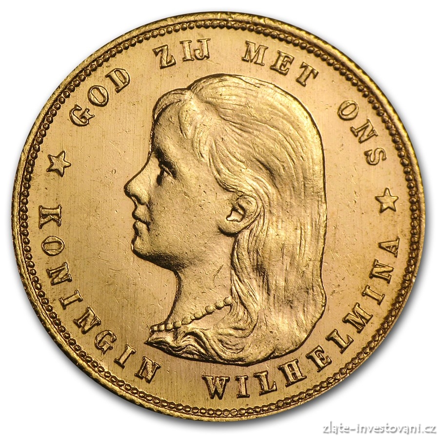 Zlatá mince královna Wilhelmina I. 1897