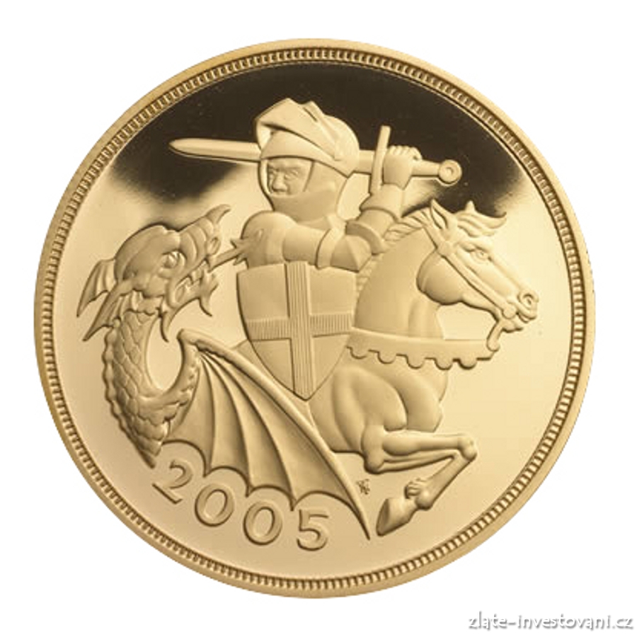 Investiční zlatá mince britský Sovereign-Alžběta II. 2005