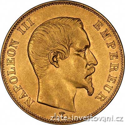 Zlatá mince francouzský padesáti frank-Napoleon III.