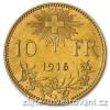 Zlatý švýcarský 10 frank Vrenelli-1911-1922
