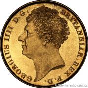 Zlatá mince britský double Sovereign George IV.