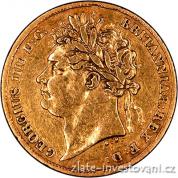 Zlatá mince half sovereign George IV.