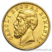 Zlatá mince 20 lei-král Carol I.