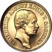 Zlatá mince 20 marka-Friedrich August III.1904-1918
