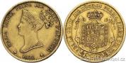 Zlatá mince 40 lira-Marie Louise rakouská -Parma 1821