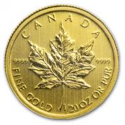 Investiční zlatá mince kanadský Maple leaf