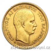 Zlatá mince 20 drachem 1884-George I.