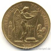 Zlatá mince francouzský 100 frank-Anděl-Genius 1910