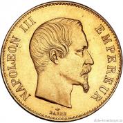 Zlatý francouzský 100 Frank-Napoleon III. 1856