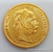 Zlatá mince Osmizlatník Františka Josefa I.rakouská ražba 1885
