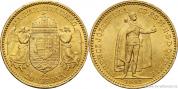 Zlatá mince Dvaceti koruna  Františka Josefa I.uherská ražba 1893