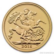 Investiční zlatá mince  britský Sovereign -2018