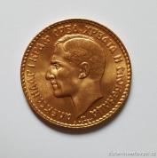 Zlatý jugoslávský 20 dinár Alexandr I. 1925