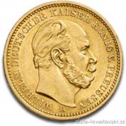 Zlatá mince pruská Dvacetimarka-Wilhelm I.