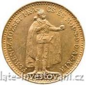 Zlatá mince Dvacetikoruna Františka Josefa I. uherská ražba ročníková 1901