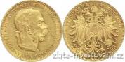 Zlatá mince Dvacetikoruna Františka Josefa I. rakouská ražba 1897