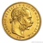 Zlatá mince Osmizlatník Františka Josefa I.-uherská ražba 1883