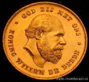 Zlatá mince Desetigulden-Wilém III.1875